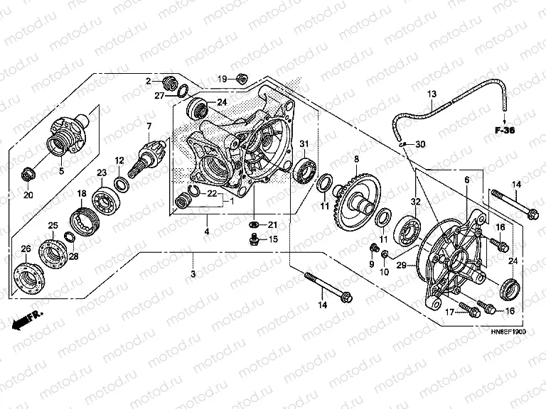 F-19 FINAL DRIVEN GEAR