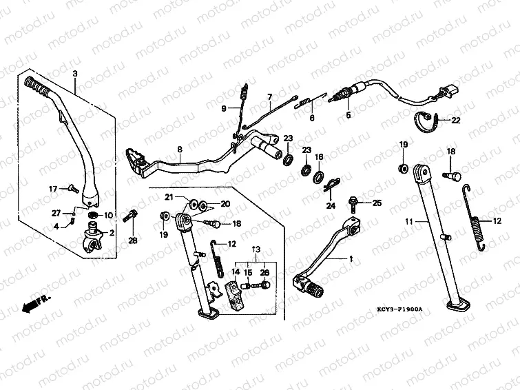 F-19 PEDAL / PUSH LEVER ARM
