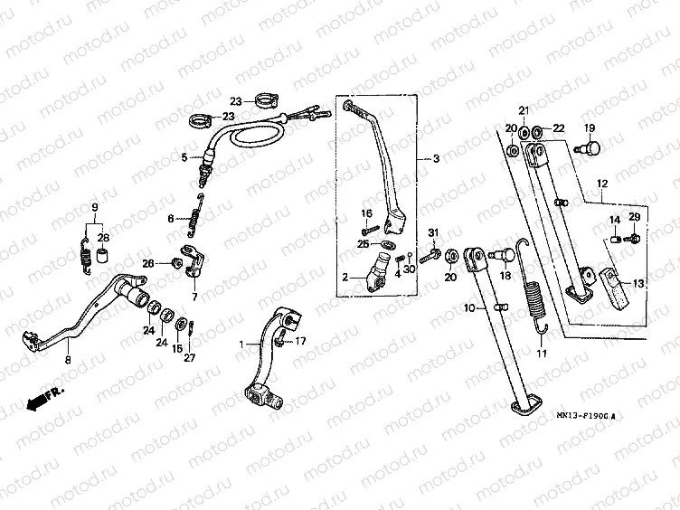 F-19 PEDAL / PUSH LEVER ARM