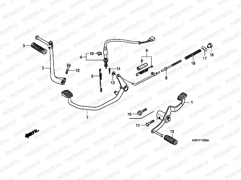 F-19 PEDAL / PUSH LEVER ARM
