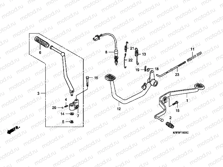 F-19 PEDAL / PUSH LEVER ARM