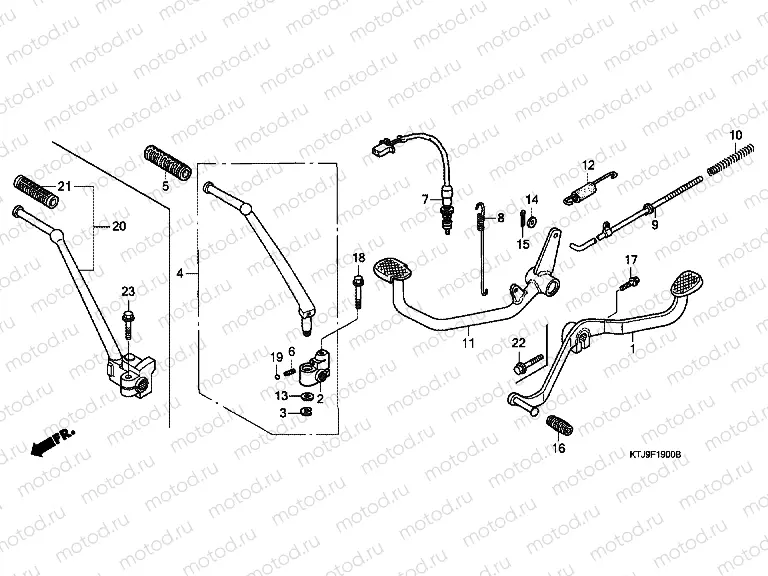 F-19 PEDAL / PUSH LEVER ARM