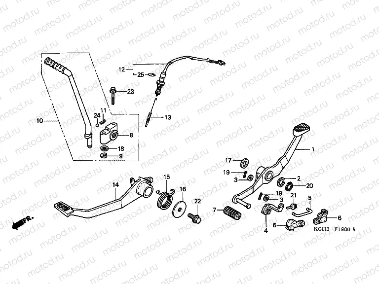 F-19 PEDAL / PUSH LEVER ARM