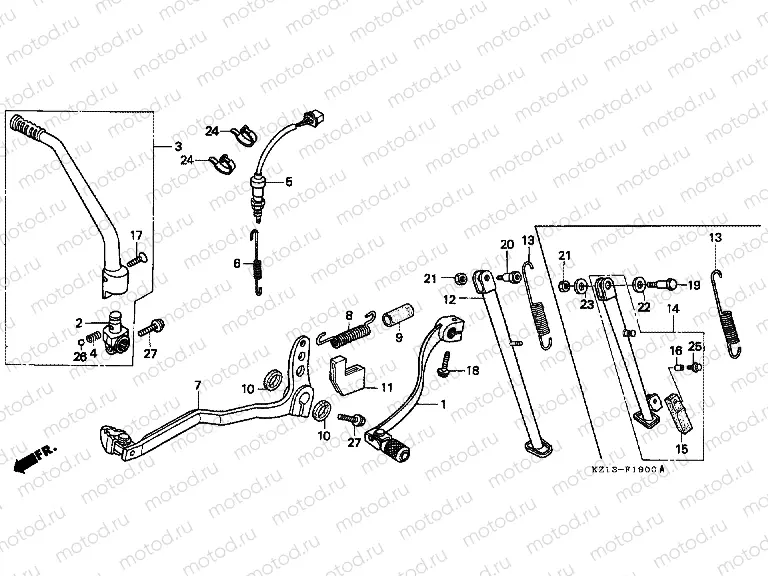 F-19 PEDAL / PUSH LEVER ARM