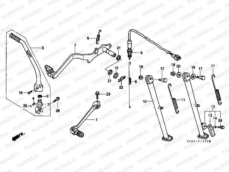 F-19 PEDAL / PUSH LEVER ARM