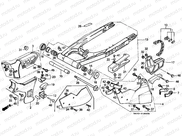 F-19 REAR FORK / CHAIN ​​CABINET