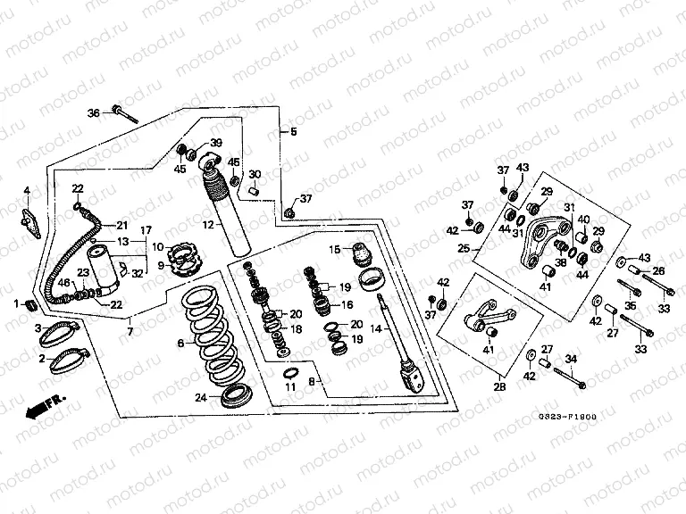 F-19 REAR SHOCK ABSORBER (CR80RL / RM)