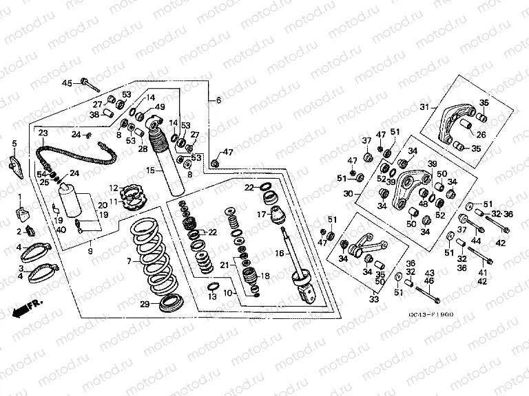 F-19 REAR SHOCK ABSORBER (RF / R2F / RG / R2G / RH)