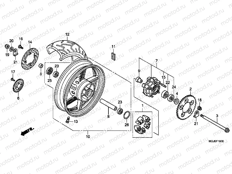 F-19 REAR WHEEL
