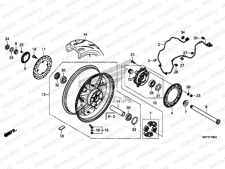 F-19 REAR WHEEL