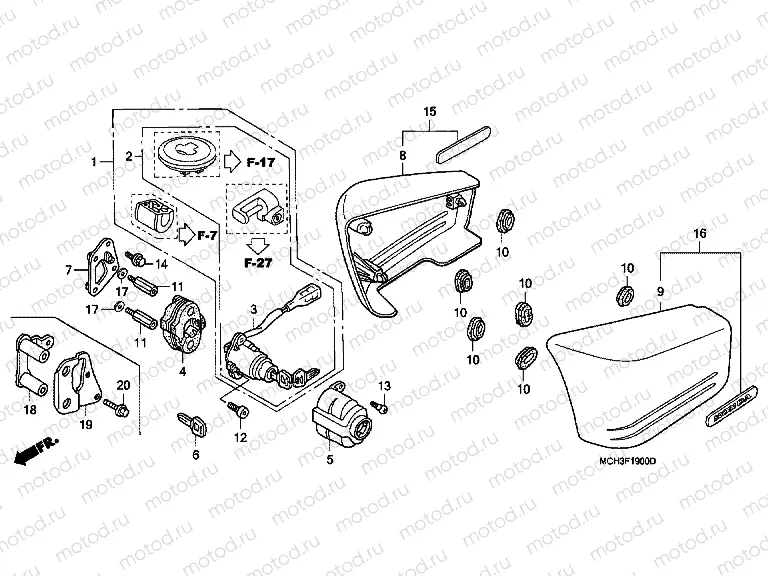 F-19 SIDE COVER (VTX1800C2 / 3/4)