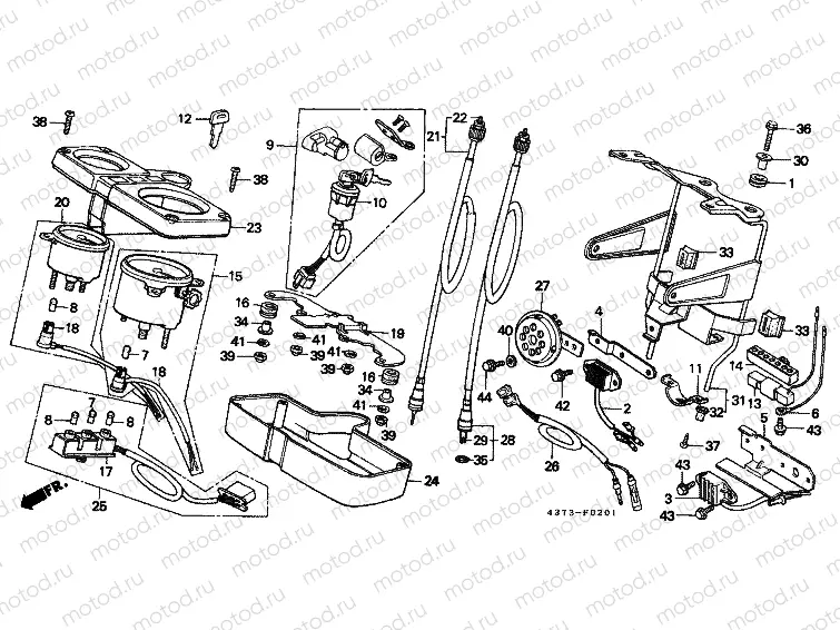 F-2-1 METER / HORN / KEY KIT (EXCEPT XL125S-CM)