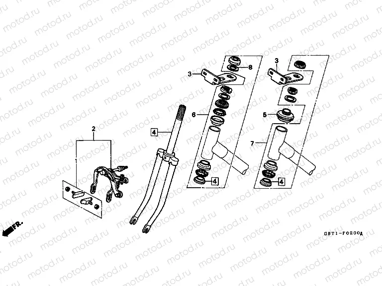 F-2 FRONT FORK / FRONT BRAKE CALIPER (1)