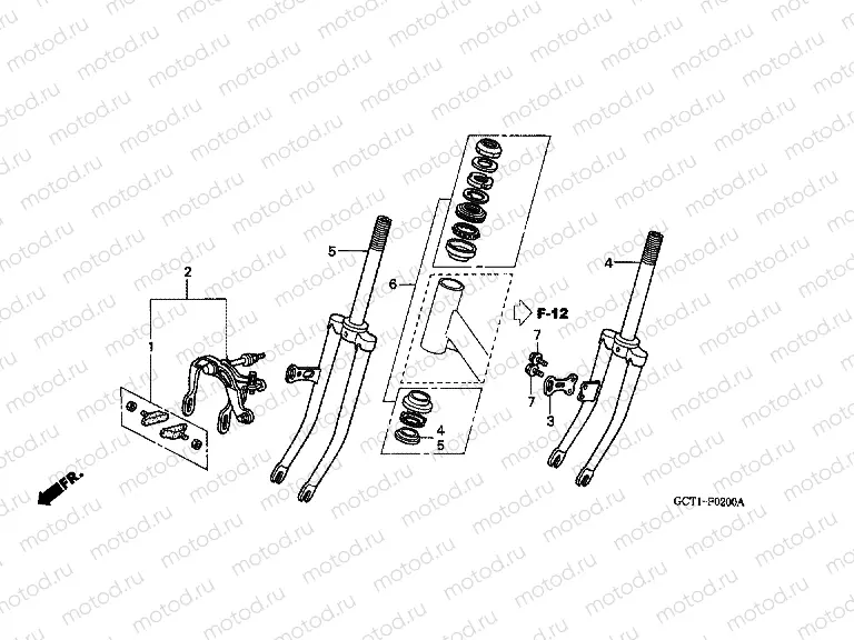 F-2 FRONT FORK / FRONT BRAKE CALIPER