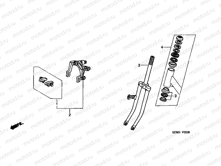 F-2 FRONT FORK / FRONT BRAKE CALIPER