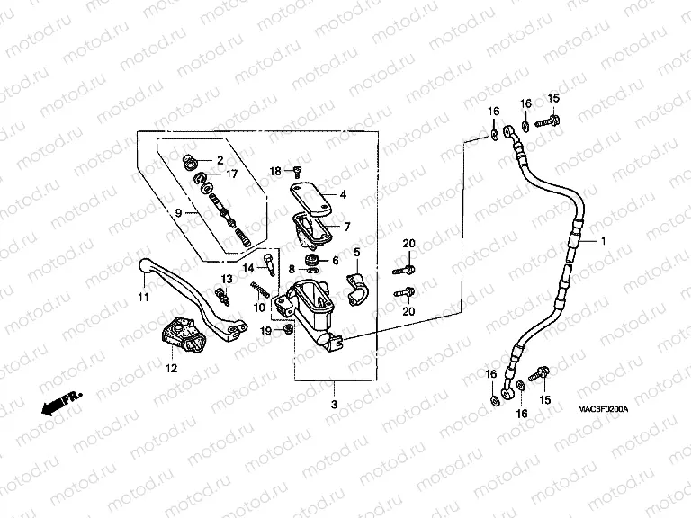 F-2 FRONT MASTER CYLINDER