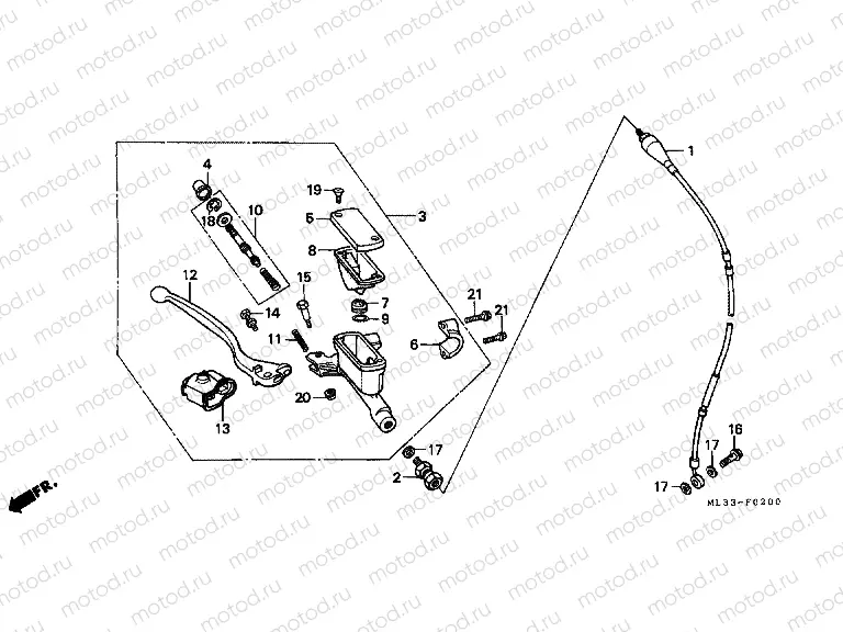F-2 FRONT MASTER CYLINDER (CR500RL / RM)