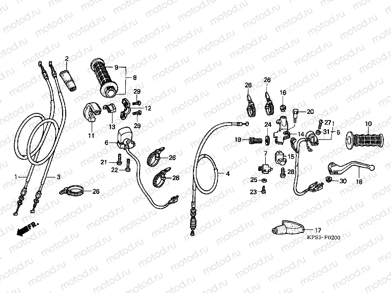 F-2 HANDLE LEVER / SWITCH / CABLE