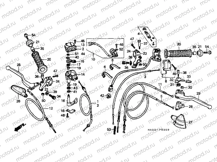 F-2 HANDLE LEVER / SWITCH / CABLE