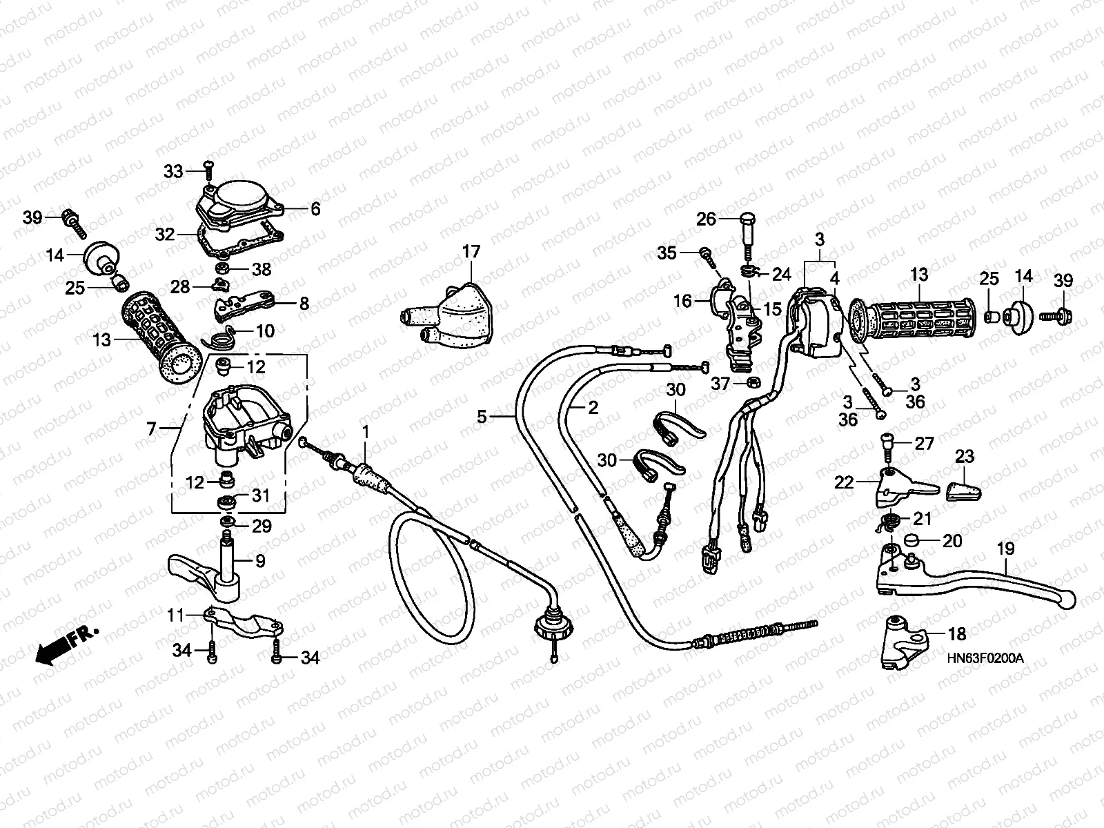 F-2 HANDLE SWITCH (TRX250EX1/2/3/4/5)