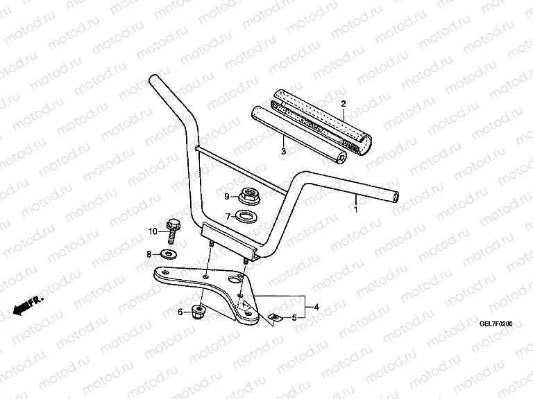 F-2 STEERING BAR TUBE / UPPER BRIDGE