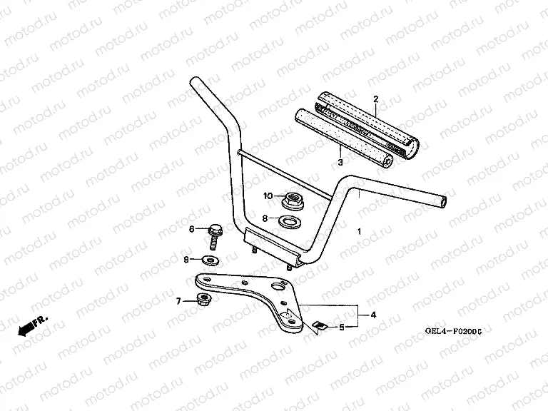 F-2 STEERING BAR TUBE / UPPER BRIDGE