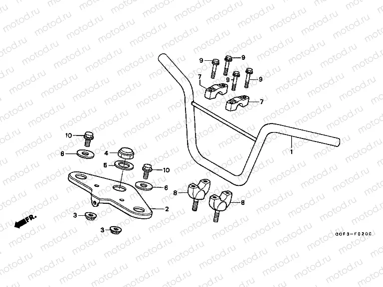 F-2 STEERING BAR TUBE / UPPER BRIDGE