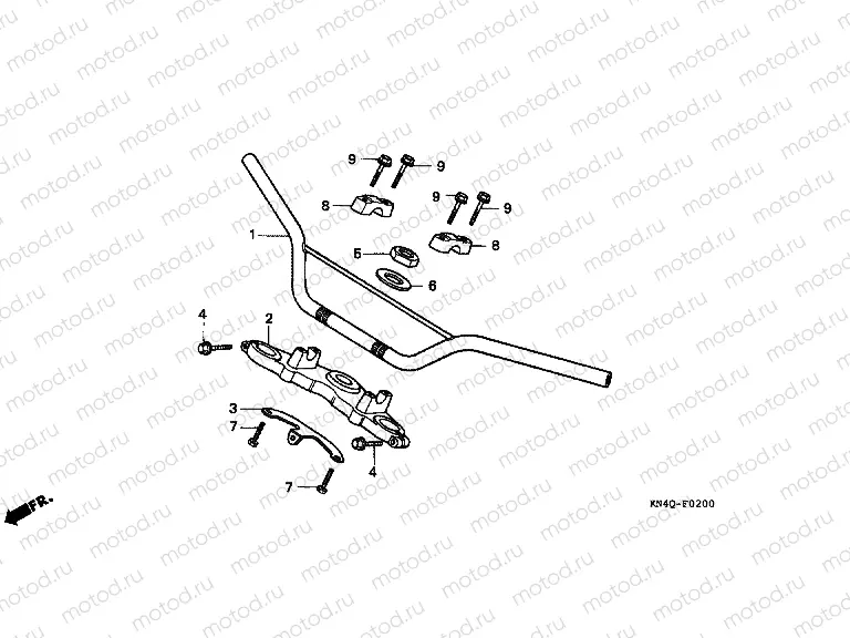 F-2 STEERING BAR TUBE / UPPER BRIDGE