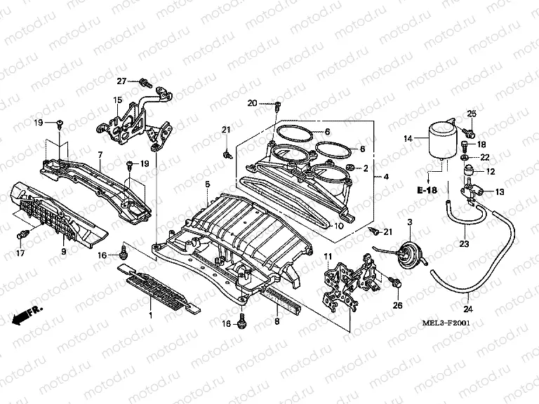 F-20-1 AIR FLOW DUCT / SOLENOID VALVE (CBR1000RR4 / 5)