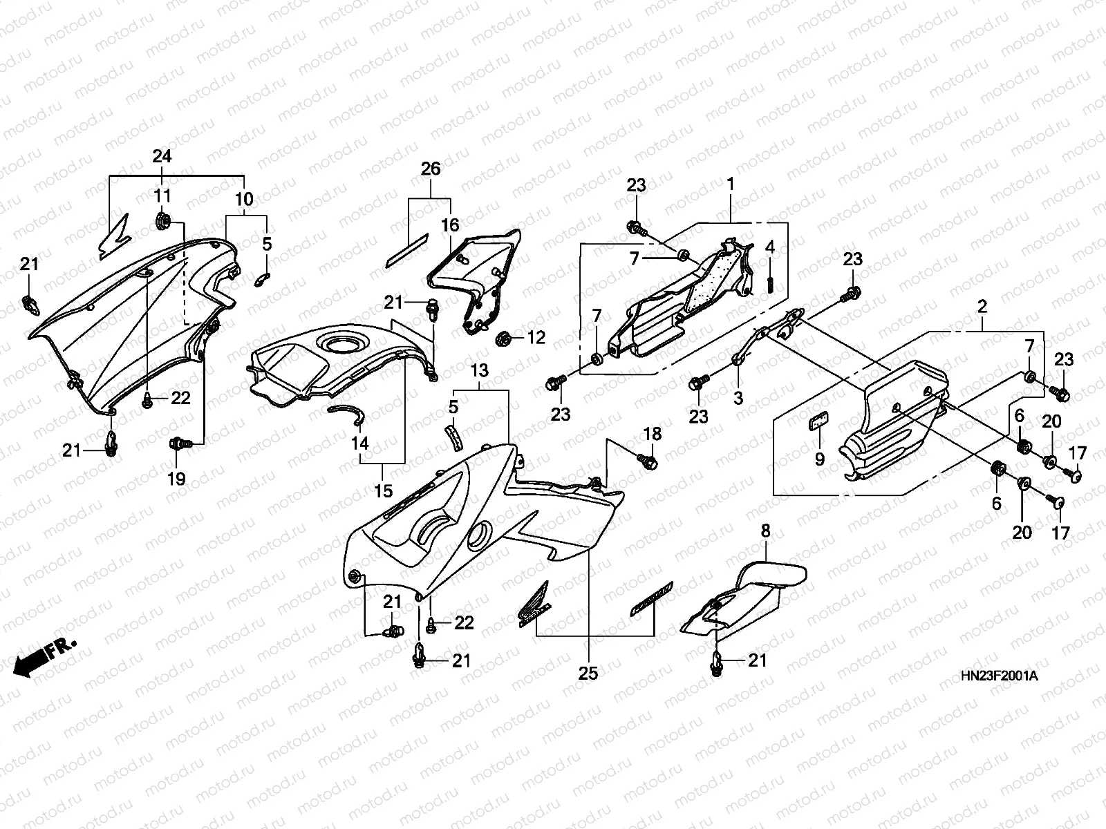 F-20-1 BODY COVER (TRX500FA5/6/7/8)