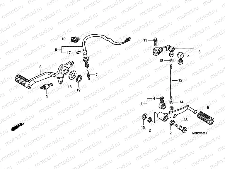 F-20-1 BRAKE PEDAL / PEDAL REPLACEMENT (CBF600S8 / SA8 / N8 / NA8)