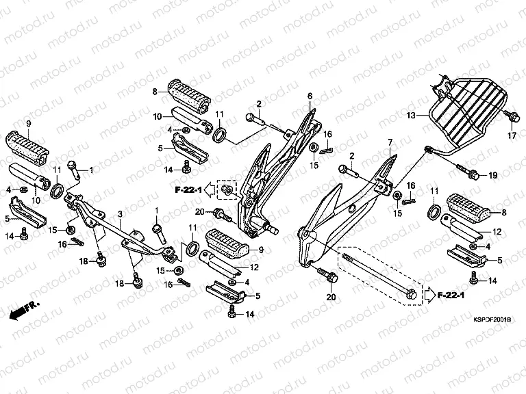 F-20-1 FOOTREST (CBF150MB / MC)
