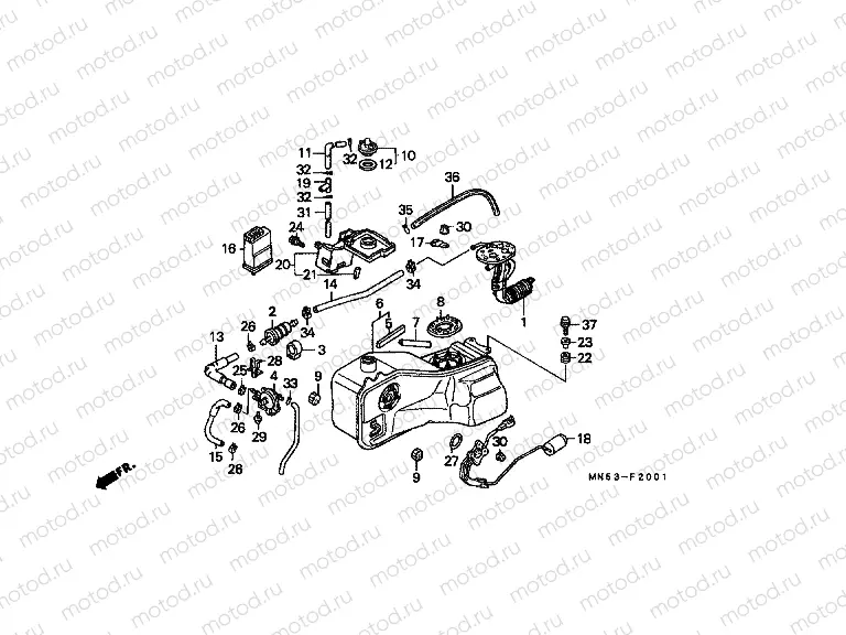 F-20-1 FUEL TANK / FUEL PUMP (GL1500AN / SEN)