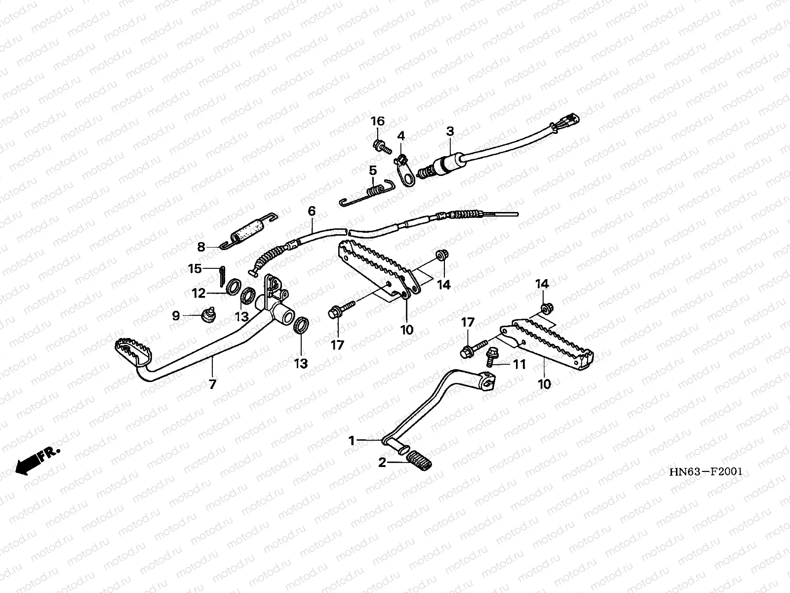 F-20-1 PEDAL/STEP (TRX250EX6/7/8)