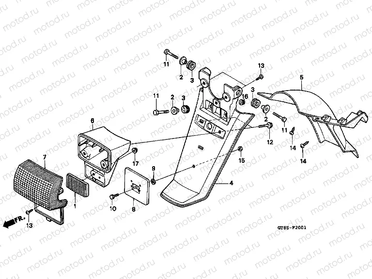 F-20-1 REAR FENDER (PK50S-H)