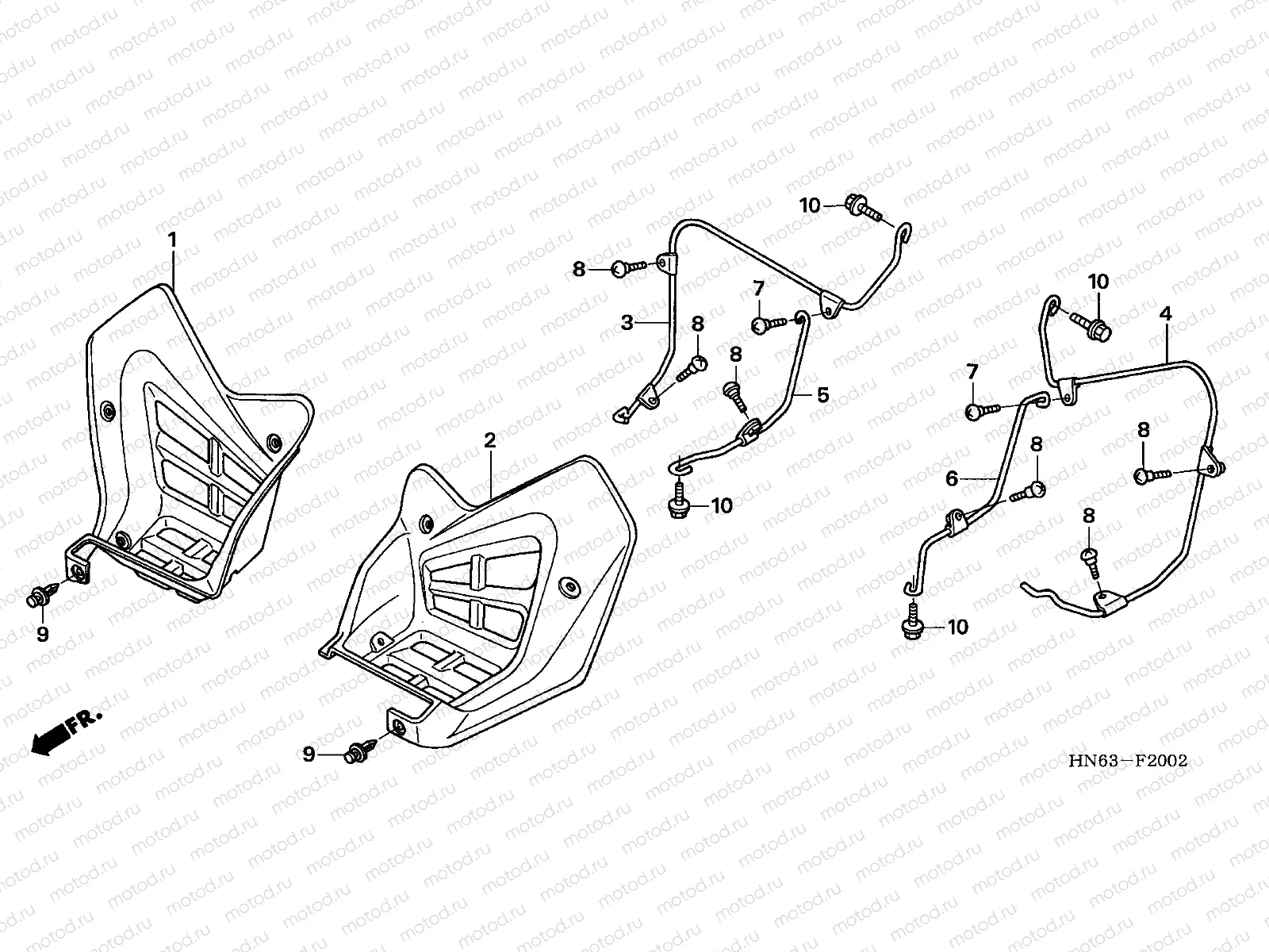 F-20-2 MUDGUARD (TRX250EX6/7/8)