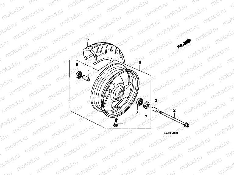 F-20-30 FRONT WHEEL (DRUM)