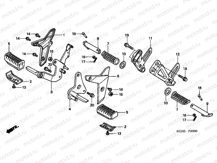 F-20 FOOTREST (FS1251 / 2/3)