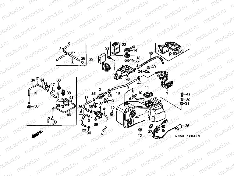 F-20 FUEL TANK / FUEL PUMP (GL1500J / K / L / AM / SEM)