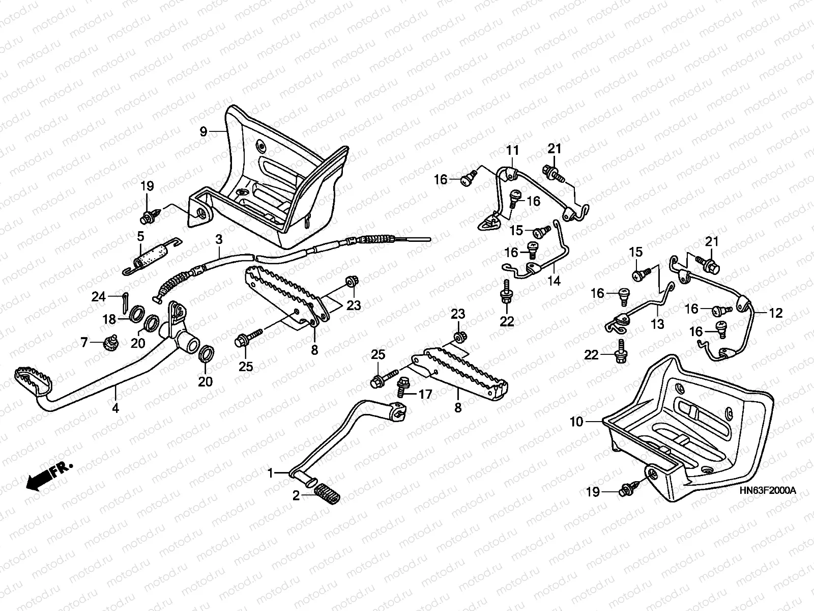 F-20 PEDAL/STEP/MUDGUARD (TRX250EX1/2/3/4/5)
