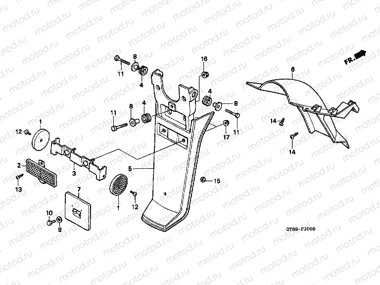 F-20 REAR FENDER (PK50S-B / SP / MS / SS / SMS)