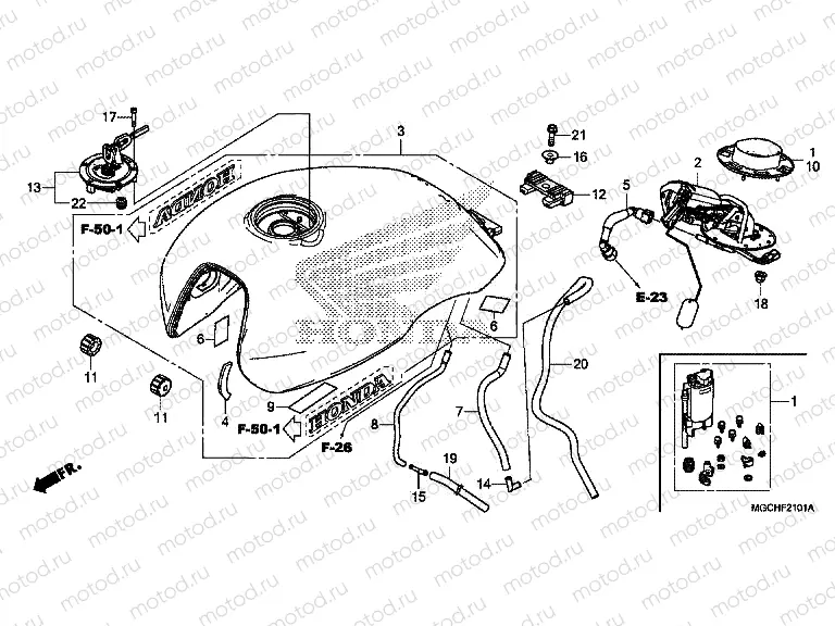 F-21-1 FUEL TANK / FUEL PUMP (CB1100CA / CAD / NA / NAD)