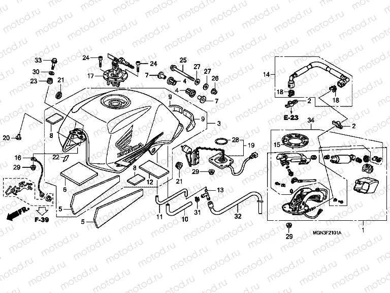 F-21-1 FUEL TANK / FUEL PUMP (CBF600N / NA)