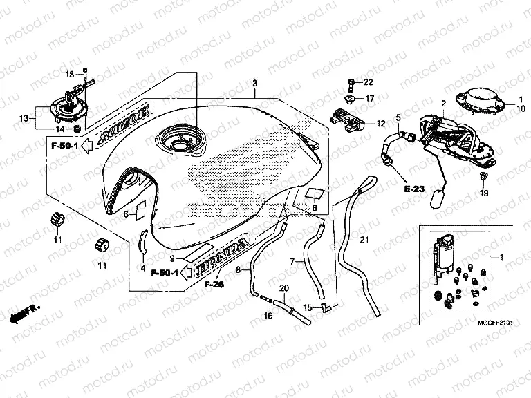 F-21-1 FUEL TANK/FUEL PUMP (CB1100CA/NA/NAD)