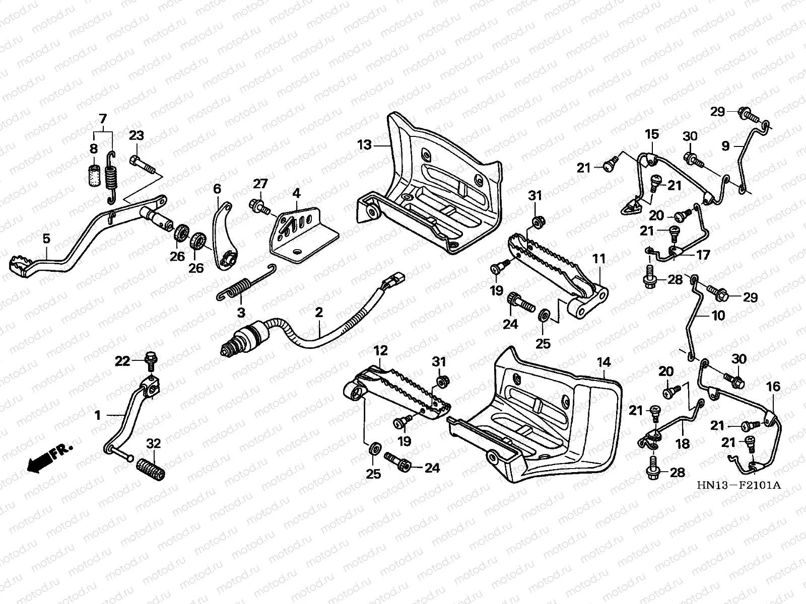 F-21-1 STEP/PEDAL (TRX400EX5,6)