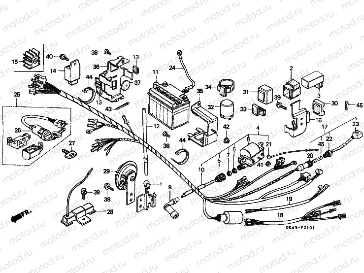 F-21-1 WIRING HARNESS / BATTERY (C50LAG / G / J / N / SN)