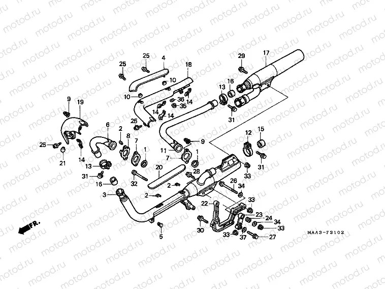 F-21-2 EXHAUST DRUM (VT1100C2)