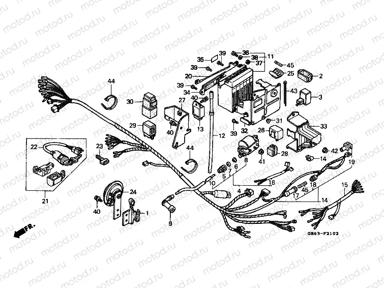 F-21-2 WIRING HARNESS / BATTERY (C90MF / MG / MN)