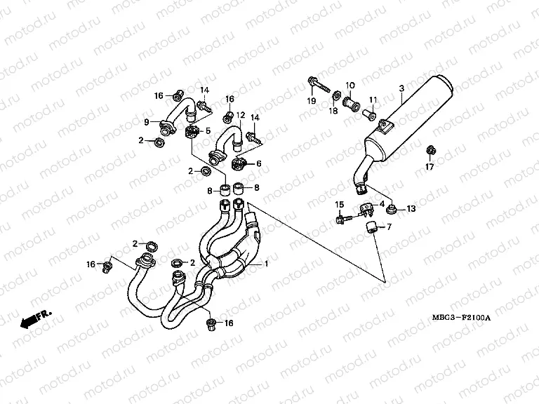 F-21 EXHAUST DRUM (VFR800FIW / X)