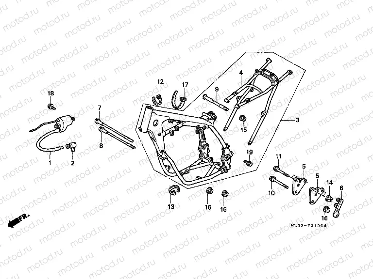 F-21 FRAME HOUSING (CR500RL / RM)